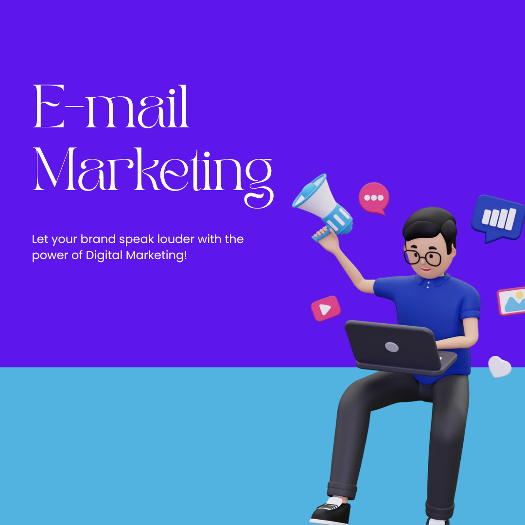 Illustration for email marketing. Text reads 'Email marketing: Successful companies use email marketing as one of the most effective methods to increase sales